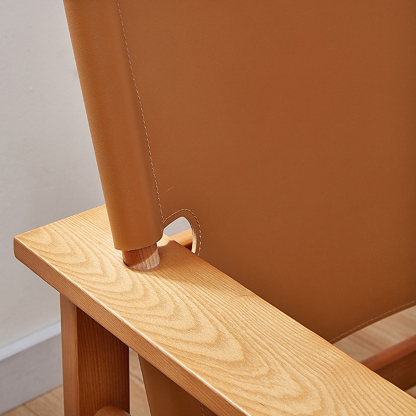 ナチュラルウッドレザーアームチェア