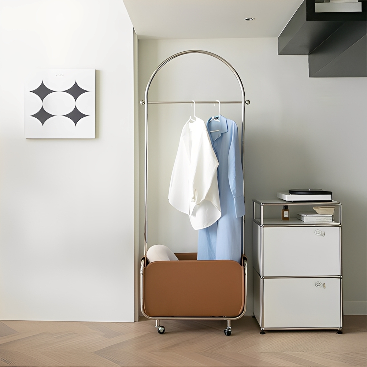 ボックス収納ハンガースタンド