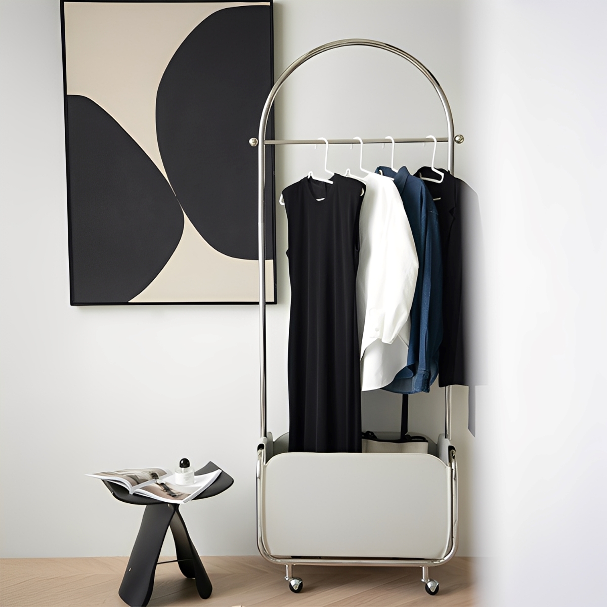 ボックス収納ハンガースタンド