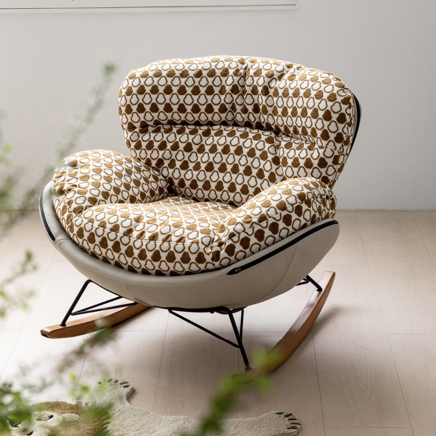 ドット風モダンロッキングチェア