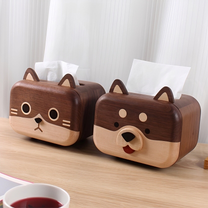 ウッドアニマルティッシュボックス