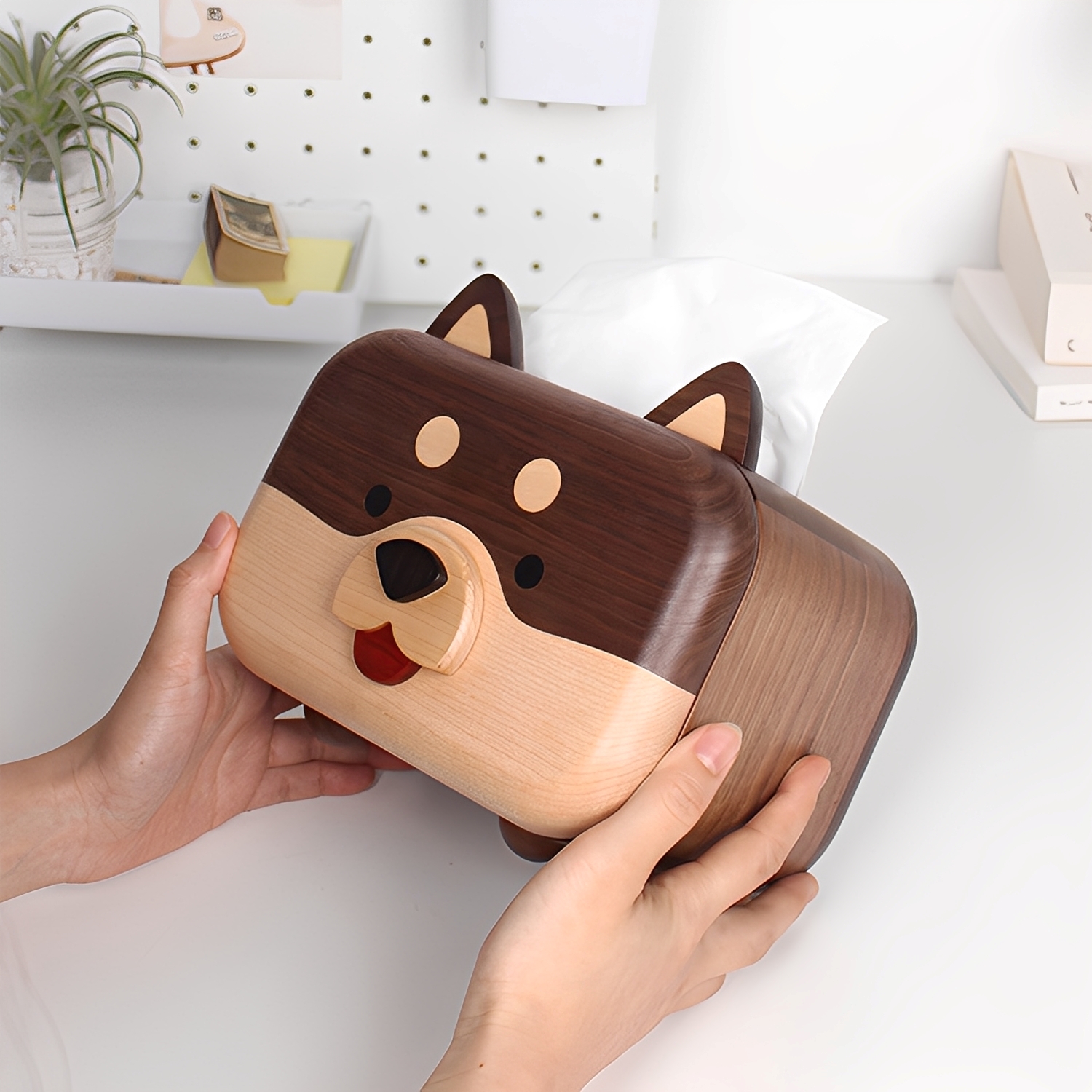 ウッドアニマルティッシュボックス