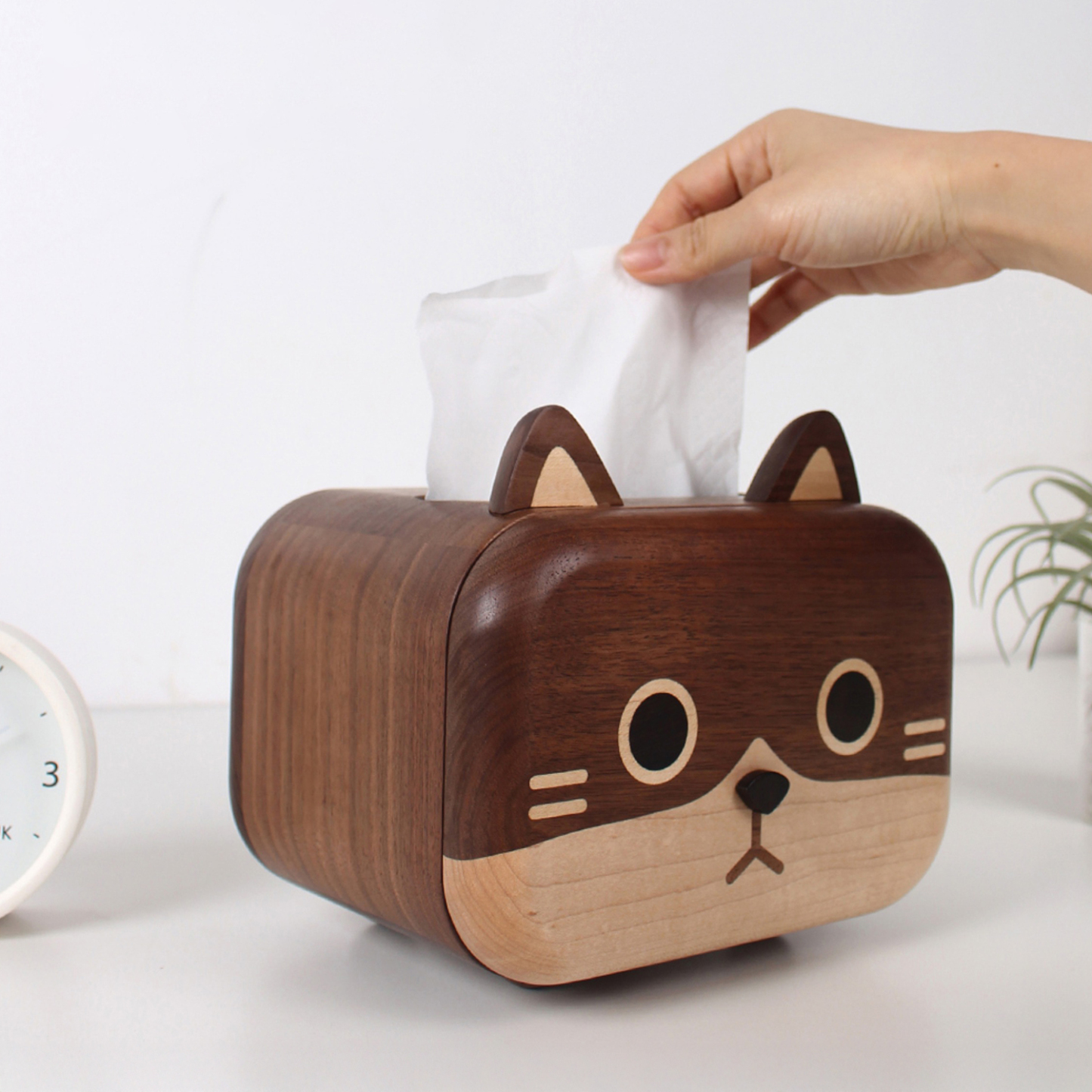 ウッドアニマルティッシュボックス