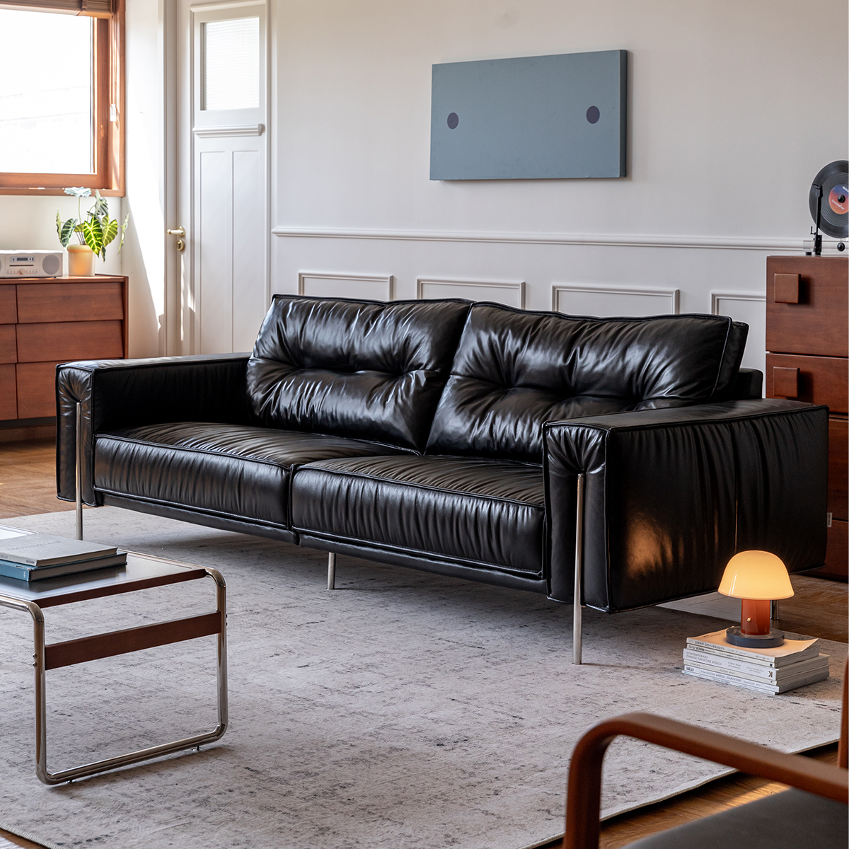 Woody Prime Oak モダンレザーソファ