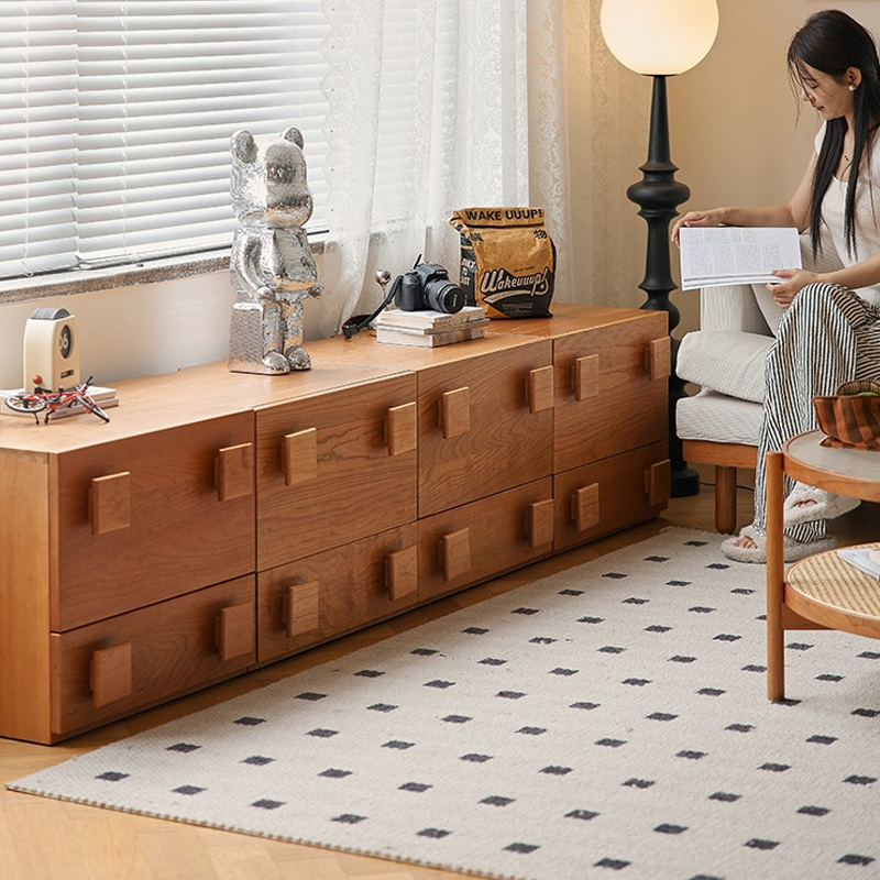 チェリー材 ブロックテレビキャビネット | 高耐荷重設計で安心