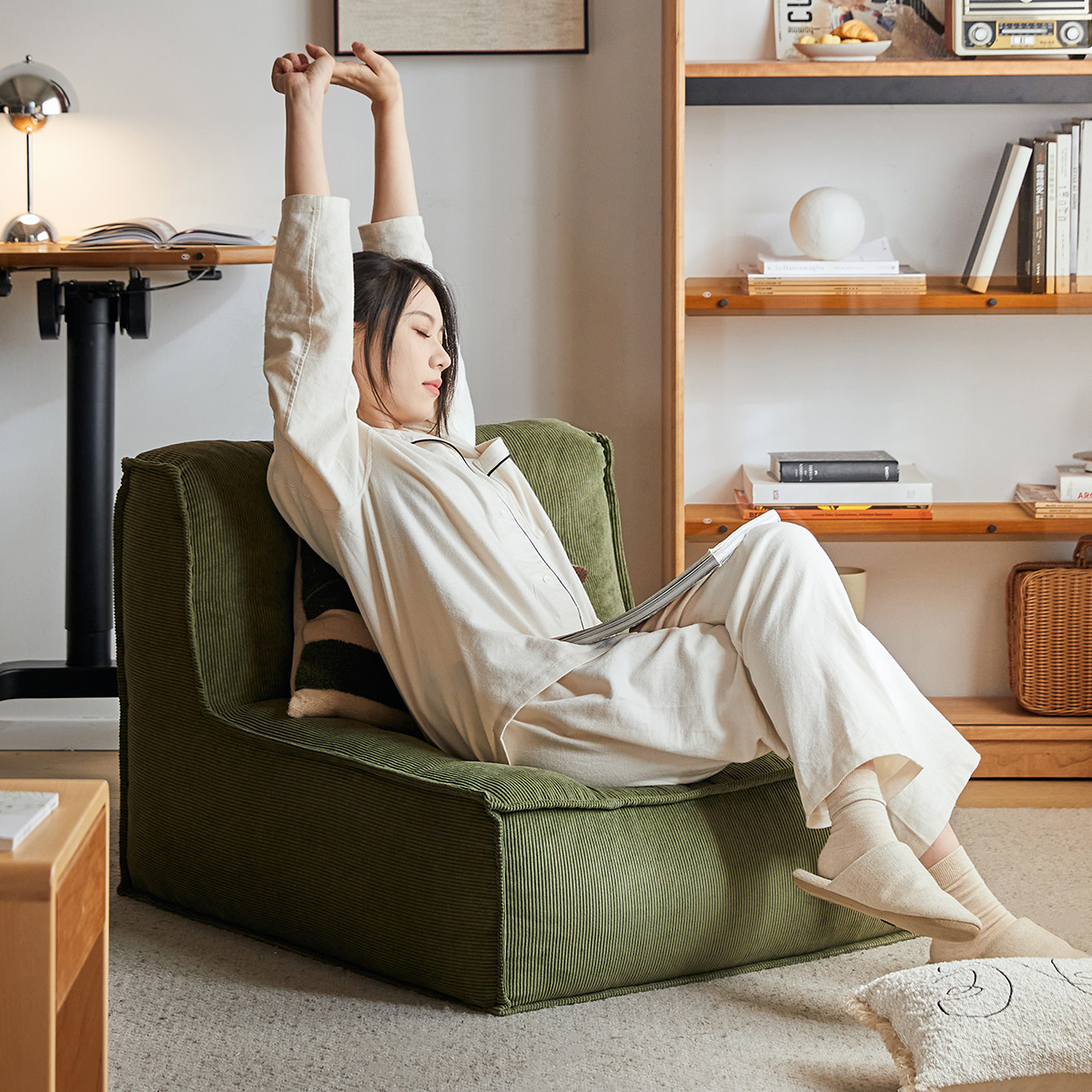 シングルスクエアクッションソファ – CAGUUU