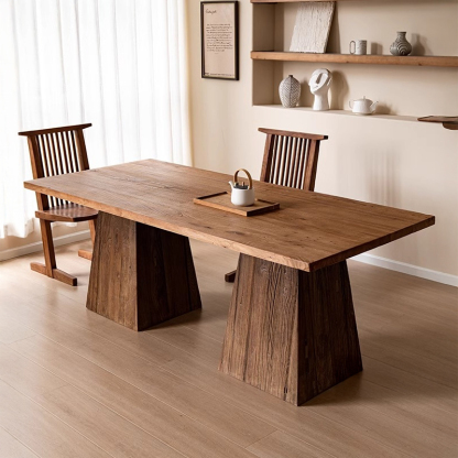 ニレ古材オールドデザインダイニングテーブル – CAGUUU