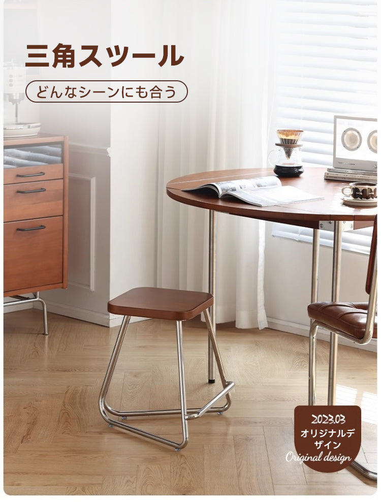 ハンドメイド 木製スツール 三角形 ハンドメイド 木製スツール 三角形