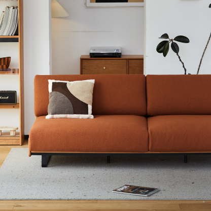 ヴィンテージ風ウッドフレームクッションソファ【カスタマイズ可】