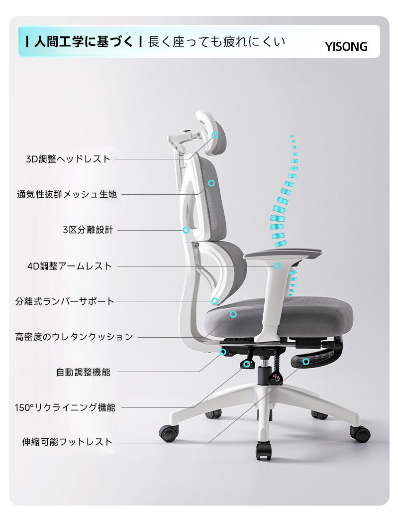 多機能回転式オフィスチェア | 快適さと機能性を両立したデザイン – CAGUUU