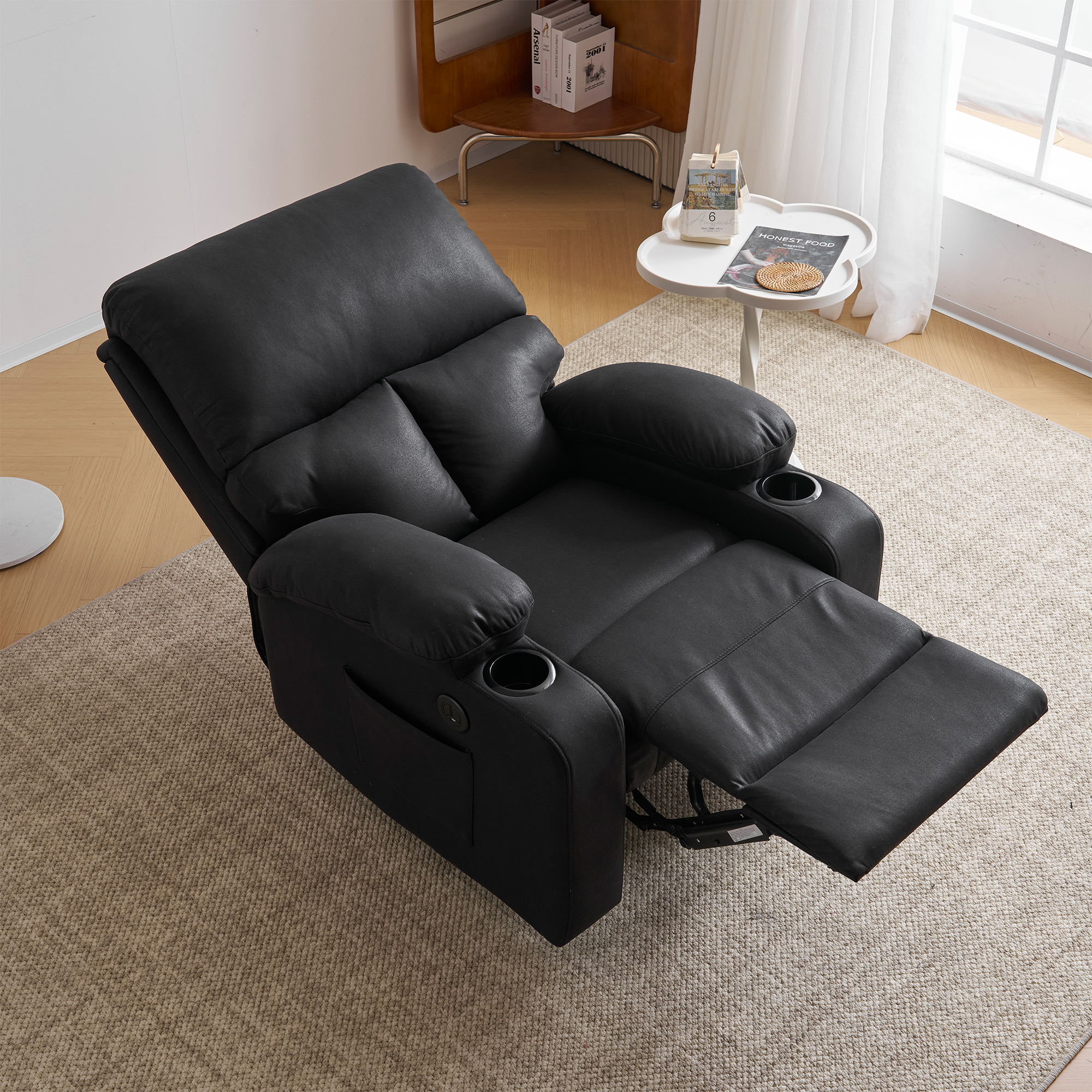 電動ダブルクッションリクライニングソファ