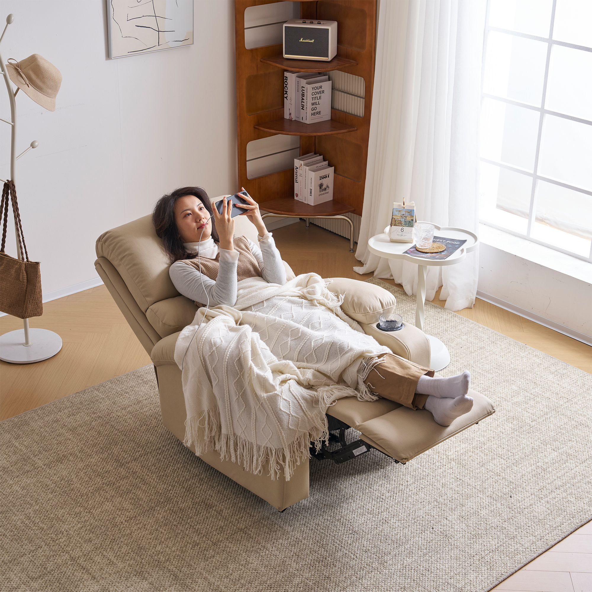 電動ダブルクッションリクライニングソファ – CAGUUU