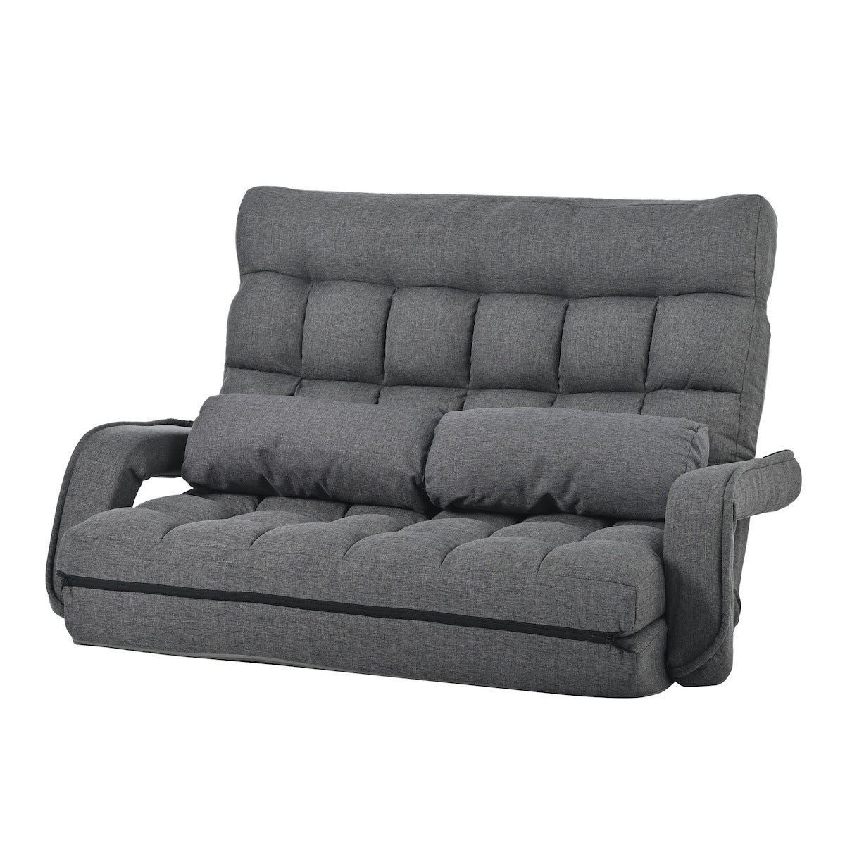 肘付き折りたたみ2人掛けソファ | 折りたたみ可能な省スペース設計 多