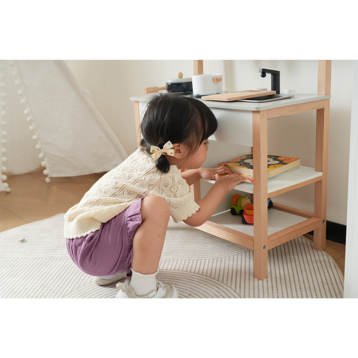 ハンドメイド☆卓上ミニキッチン おままごとキッチン 卓上 木製 手作り ハンドメイド 人気