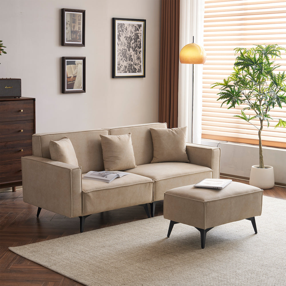 オットマン付L字型コーナーソファ | 自由にレイアウトできる快適ソファ