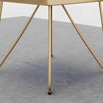 カーブシェルフサイドテーブル | ゴールド仕上げが際立つユニークで