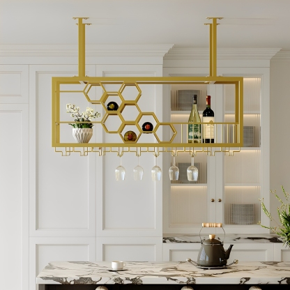 ハニカムデザイン吊り下げラック | 幾何学デザインが映えるモダン