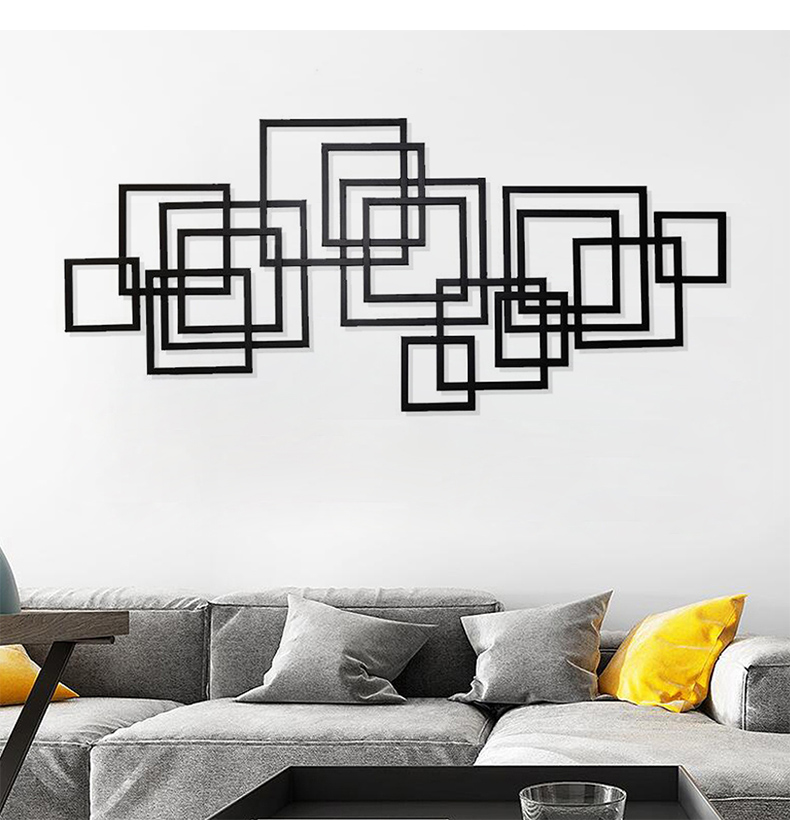 モダンラインアート壁掛けパネル | 幾何学デザインが際立つ洗練空間