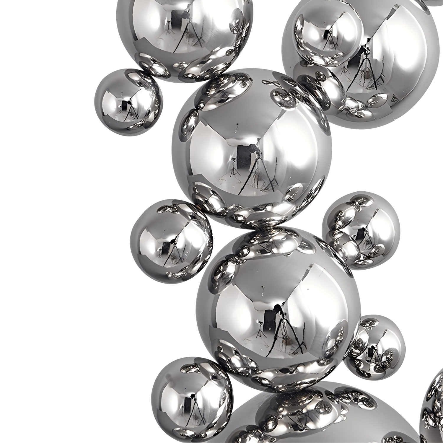 メタリックバブルオブジェ | 鏡面仕上げのステンレスが高級感を