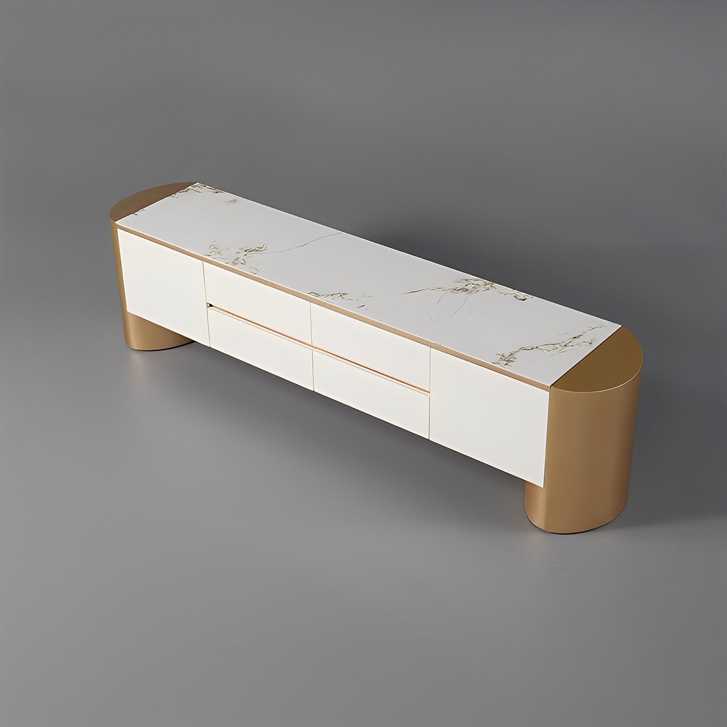 ホワイトゴールドモダンTVボード