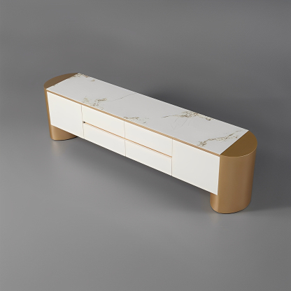 ホワイトゴールドモダンTVボード