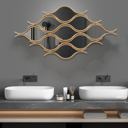 ウェーブフレームウォールミラー