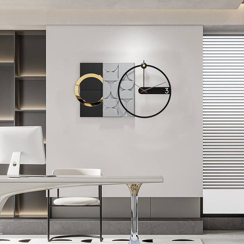 モダングレーブラック壁掛け時計