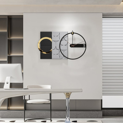 モダングレーブラック壁掛け時計