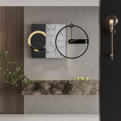 モダングレーブラック壁掛け時計