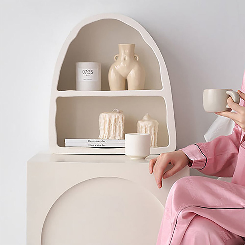 アーチ型壁掛けホワイトシェルフ