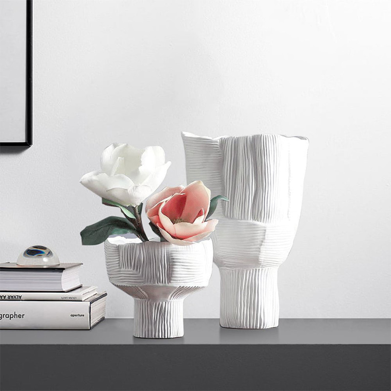 ホワイトストライブ花瓶セット
