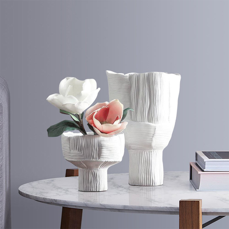 ホワイトストライブ花瓶セット