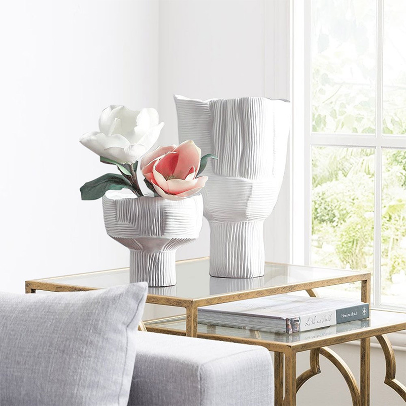 ホワイトストライブ花瓶セット