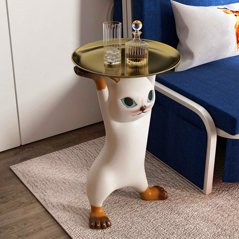 キャットデザインサイドテーブル