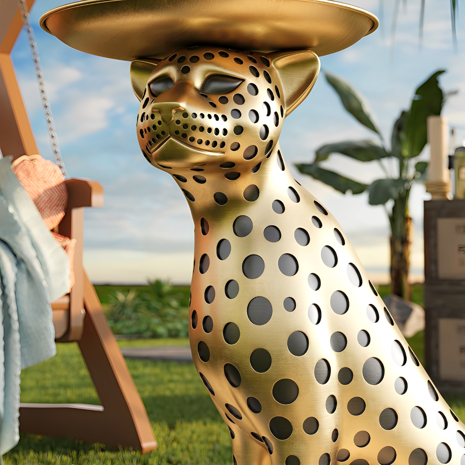 パンサーデザインサイドテーブル | 豪華で個性的なインテリアに映える