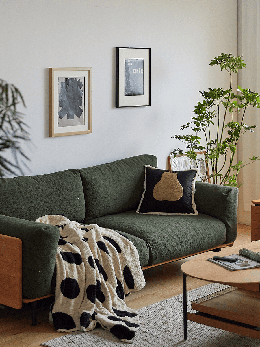 Woody Prime Cherry ウッドフレームパイルクッションソファ【カスタマイズ可】