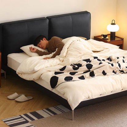 ソフトラインレザーベッドフレーム | 高級感と快適性を兼ね備えた