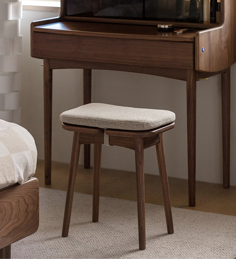 Woody Prime Walnut ウォールナット材 レトロドレッサースツール