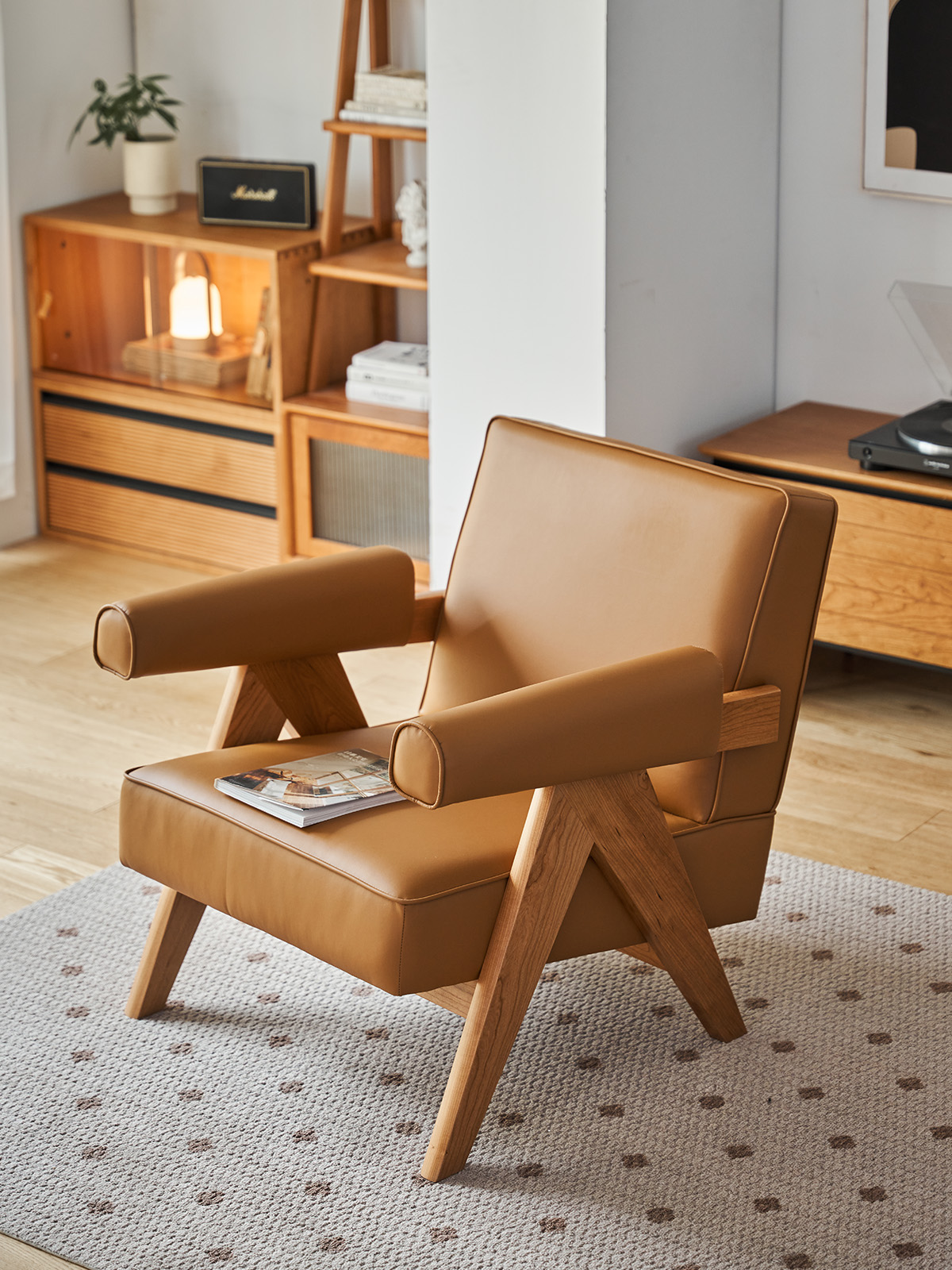 ウッドアームスクエアソファチェア – CAGUUU