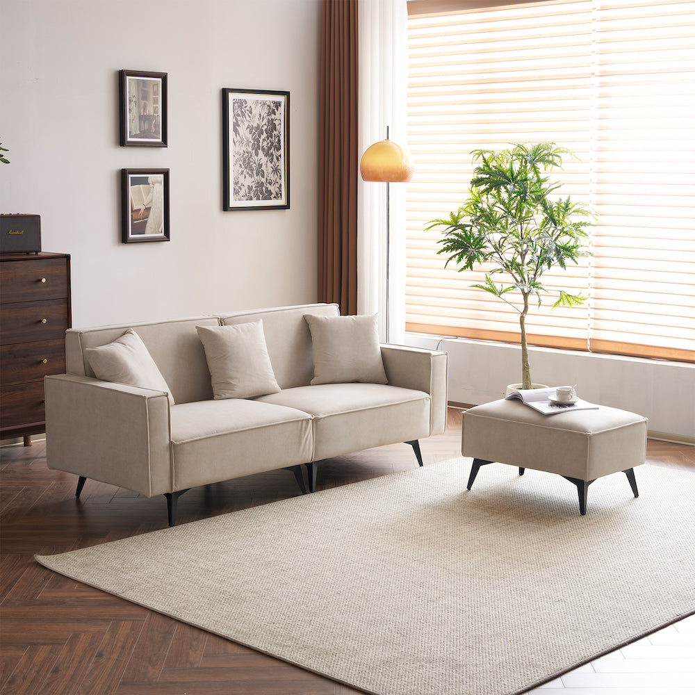 オットマン付L字型コーナーソファ | 自由にレイアウトできる快適ソファ