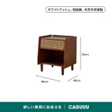 【在庫処分セール】ラタン調木製ナイトテーブル - Thumbnail 6