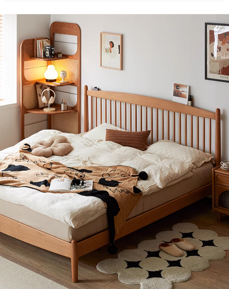 チェリー材 クラシックウィンザースタイルベッド | 優美な曲線美と上質