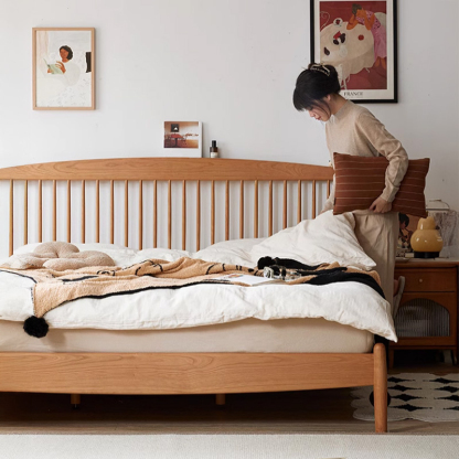 チェリー材 クラシックウィンザースタイルベッド | 優美な曲線美と上質