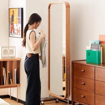 チェリー材 ナチュラルウッドフレームミラー