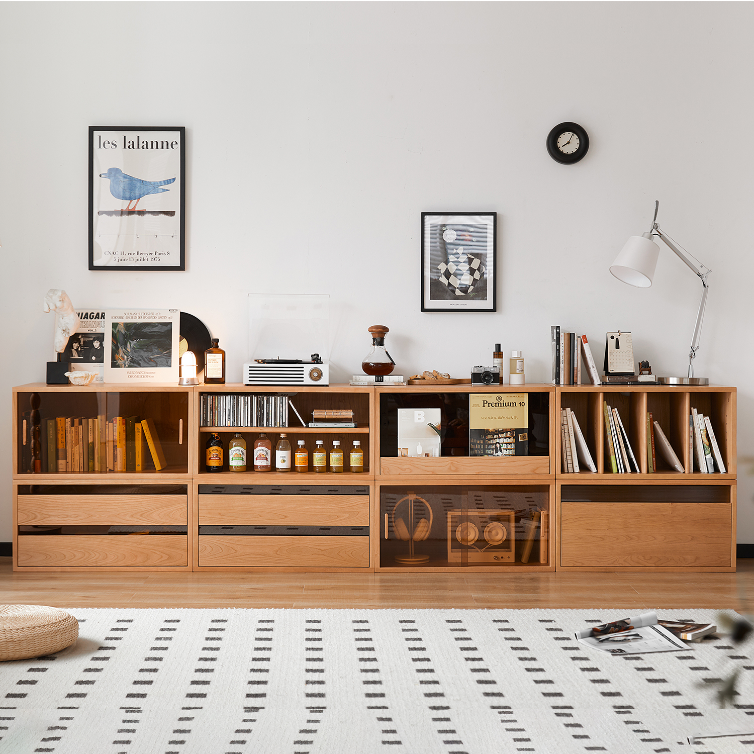 チェリー材 マルチスタイルリビングボード