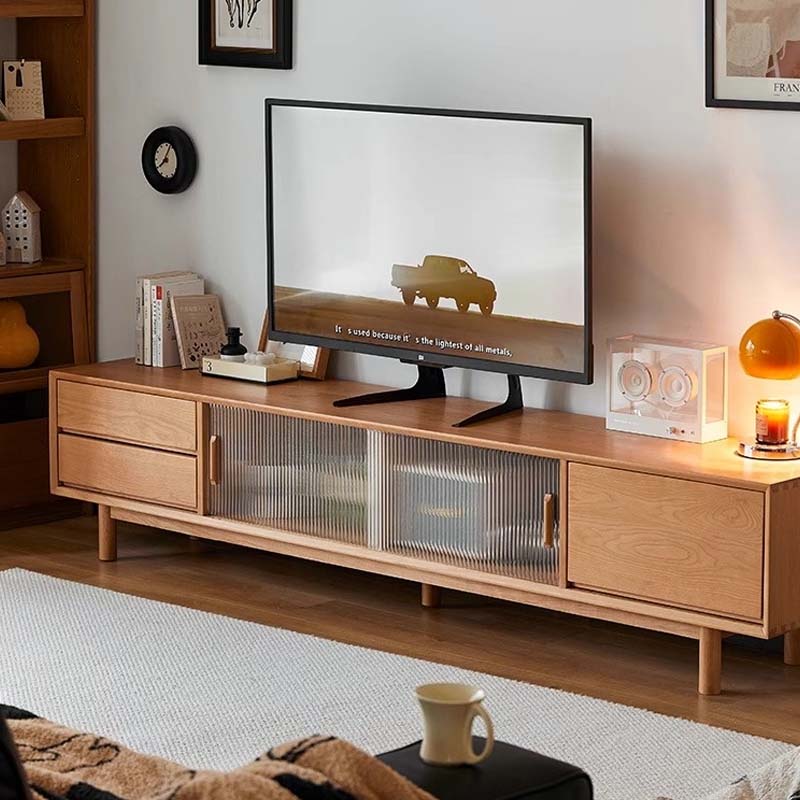 チェリー材 スタイリッシュテレビキャビネット