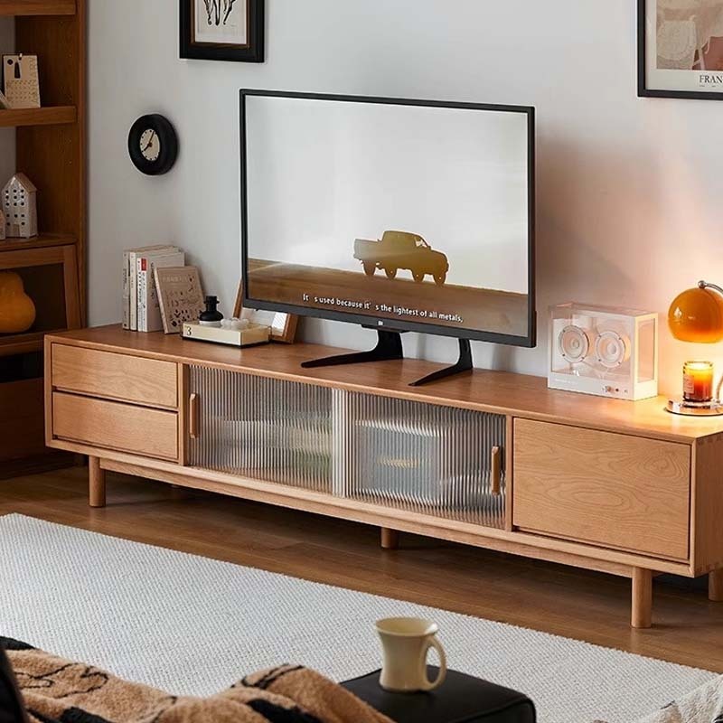 チェリー材 スタイリッシュテレビキャビネット