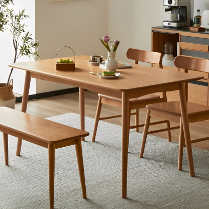 チェリー材 天然木ダイニングテーブル