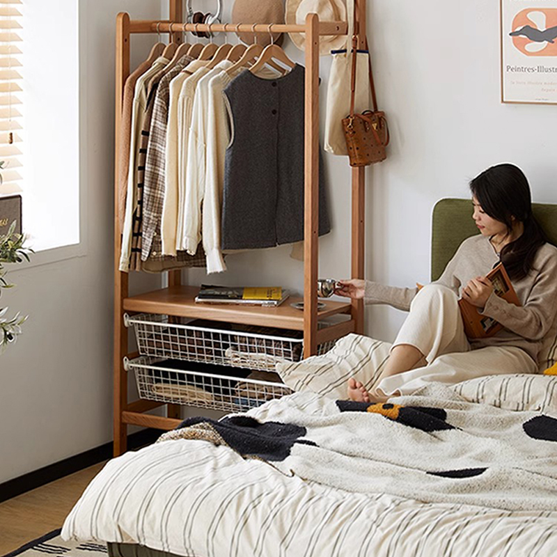 チェリー材 多機能ハンガーラック