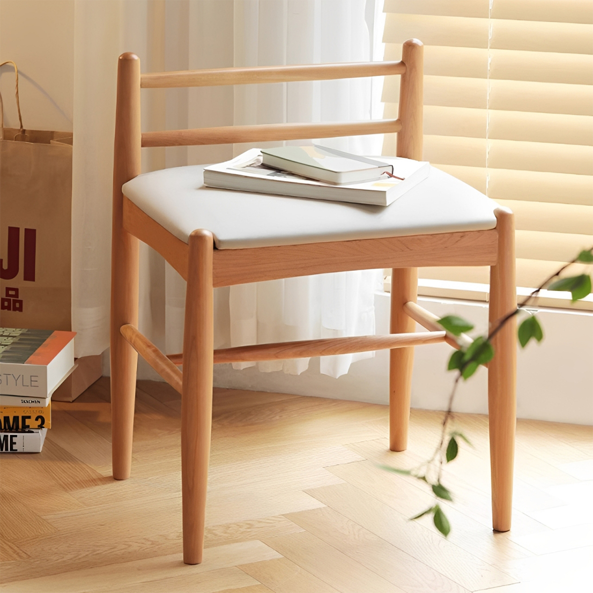 チェリー材 天然木ドレッサースツール